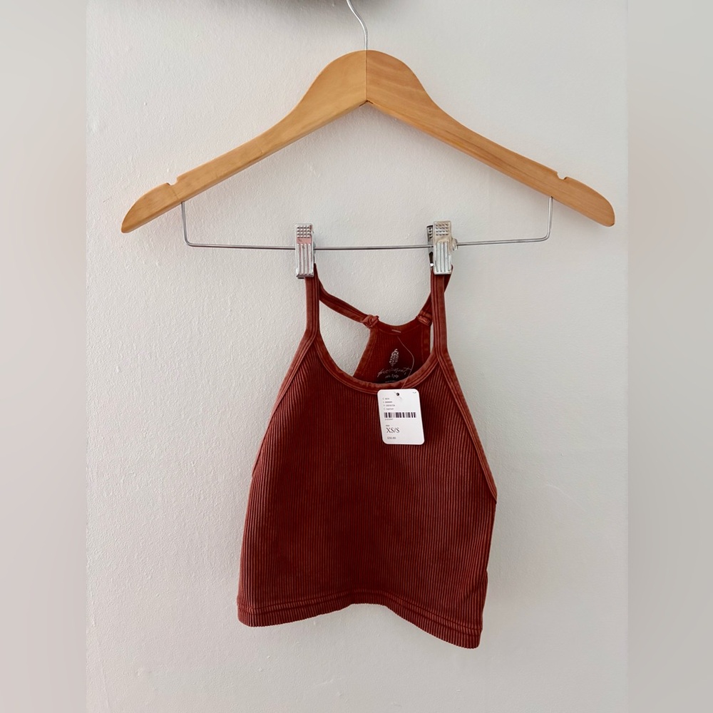 *NWT: FP Movement by Free People Rust Women’s Ribbed Crop Top / Sports Bra